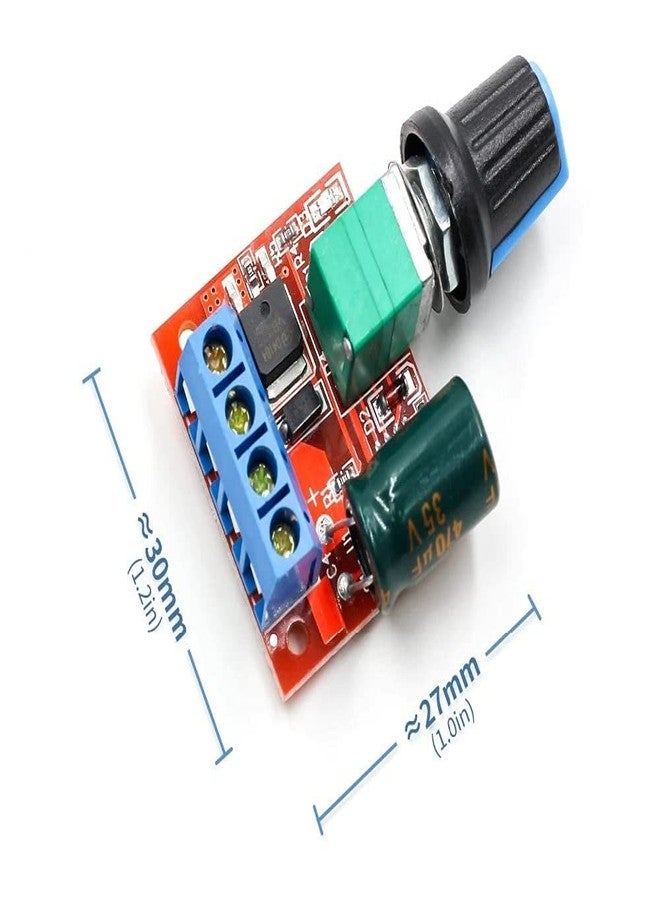 ESPtronics طقم وحدة تحكم سرعة PWM من ESPtronics مع محرك تيار مستمر 12 فولت 555 بسرعة 12000 دورة في الدقيقة، ومحرك ذو فرش بسرعة 13000 دورة في الدقيقة، ومروحة، وظرف مثقاب، ومحول طاقة 12 فولت 2 أمبير للمشاريع اليدوية - Image 2